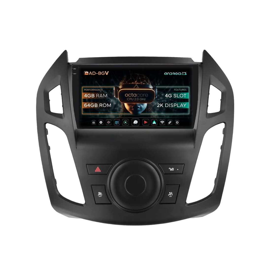 Navigatie 2K Ford Transit (2015-2021), Android, V-Quadcore 4GB RAM + 64GB ROM, 9.5 Inch - AD-BGV90042K+AD-BGRKIT111