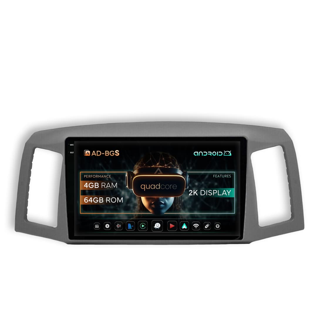 Navigatie 2K Jeep Grand Cherokee (2004-2007), Android, S-Quadcore 4GB RAM + 64GB ROM, 10.36 Inch - AD-BGS100042K+AD-BGRKIT297v2