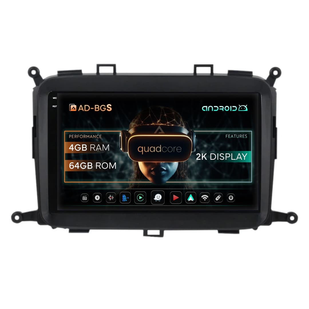 Navigatie 2K Kia Carens (2012-2017), Android, S-Quadcore 4GB RAM + 64GB ROM, 9.5 Inch - AD-BGS90042K+AD-BGRKIT220