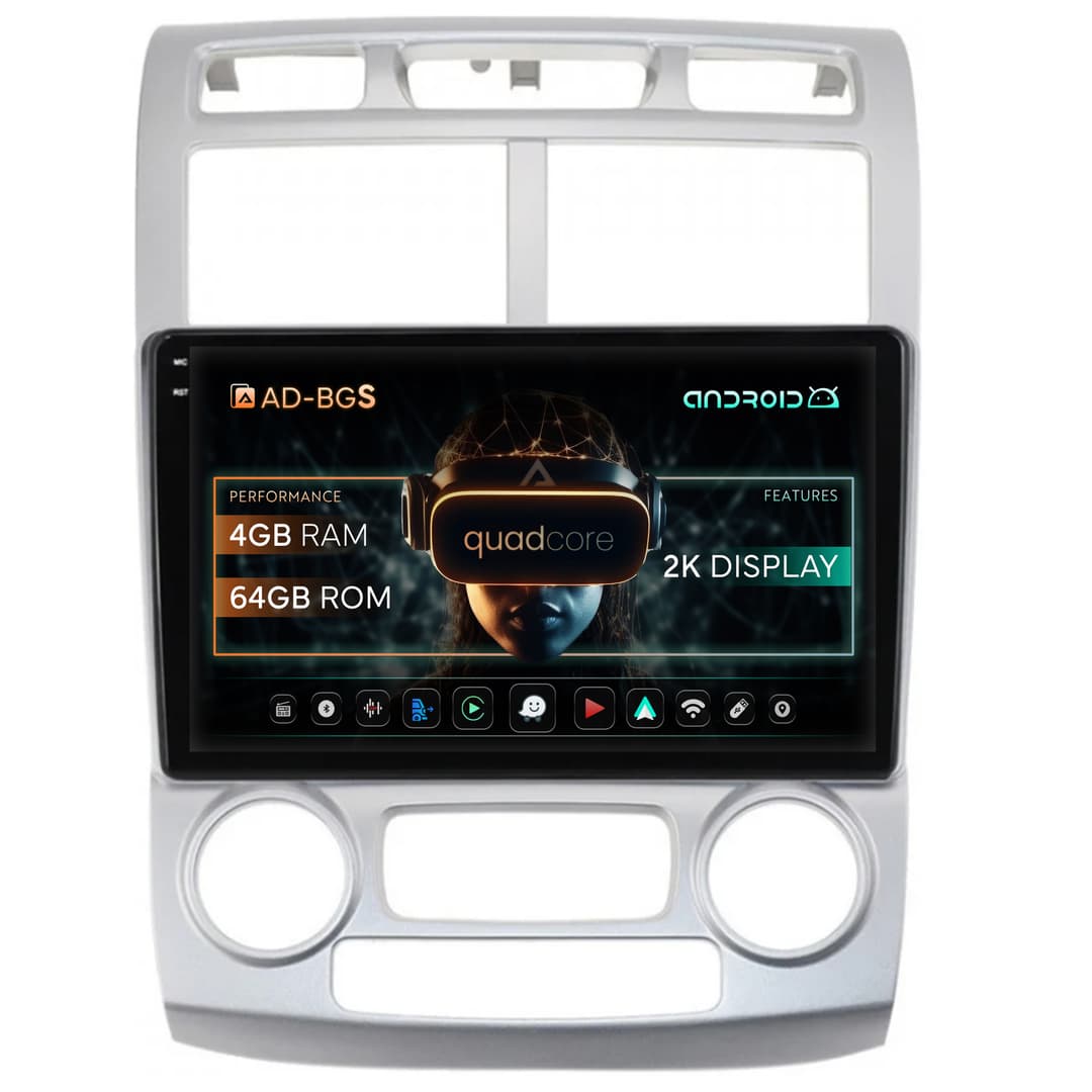 Navigatie 2K Kia Sportage (2005-2010) M AC, Android, S-Quadcore 4GB RAM + 64GB ROM, 9.5 Inch - AD-BGS90042K+AD-BGRKIT148