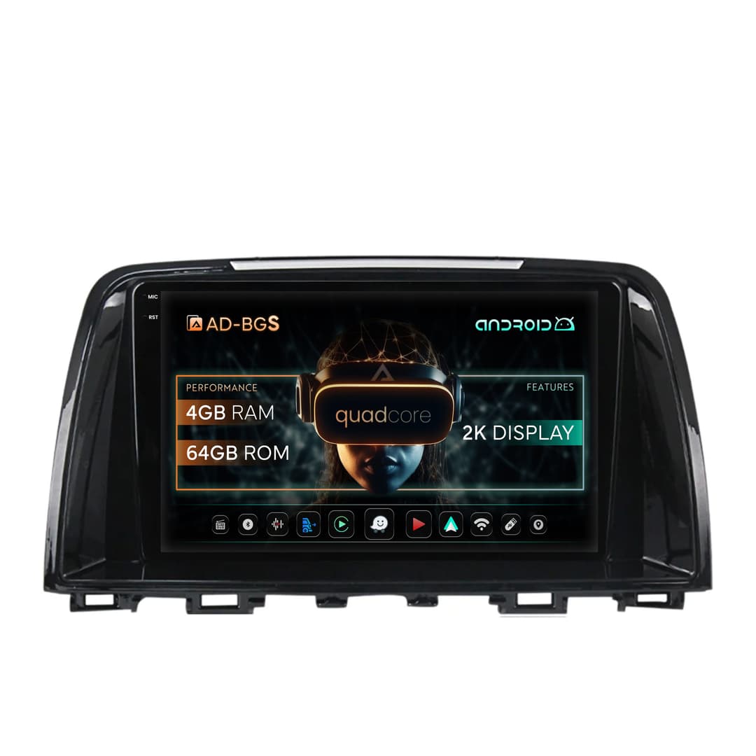 Navigatie 2K Mazda 6 (2013-2015), Android, S-Quadcore 4GB RAM + 64GB ROM, 9.5 Inch - AD-BGS90042K+AD-BGRKIT328v2