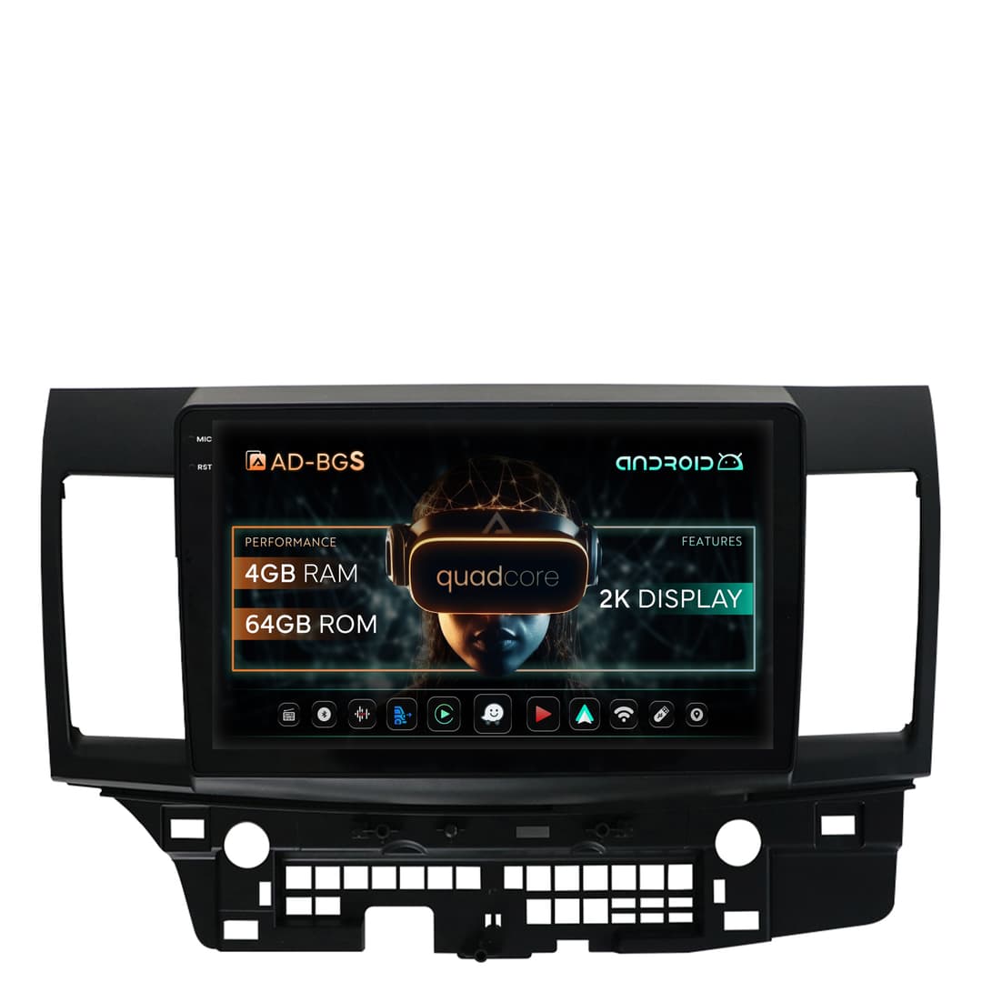 Navigatie 2K Mitsubishi Lancer (2007-2016), Android, S-Quadcore 4GB RAM + 64GB ROM, 10.36 Inch - AD-BGS100042K+AD-BGRKIT269
