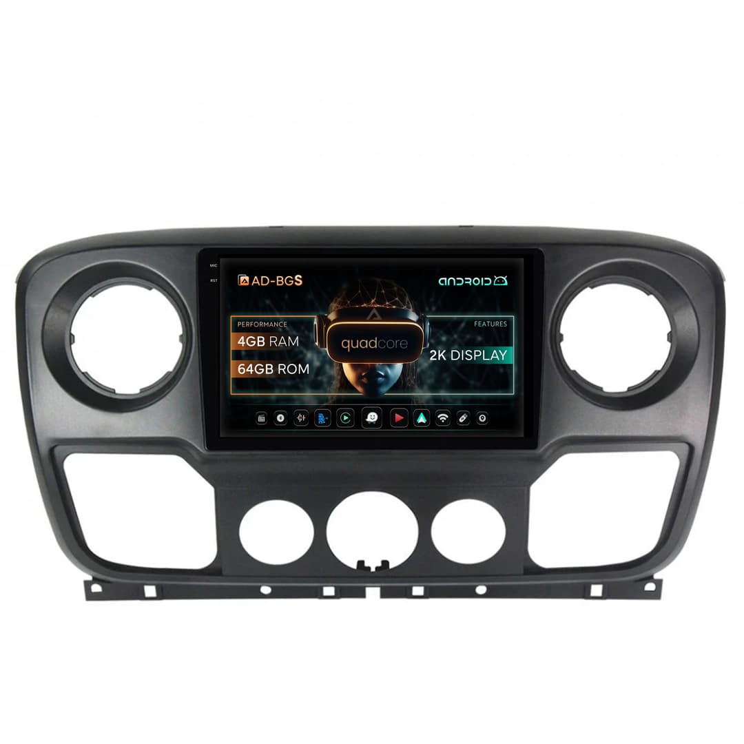 Navigatie 2K Opel Movano Renault Master Nissan NV400 (2011-2021), Android, S-Quadcore 4GB RAM + 64GB ROM, 10.36 Inch -