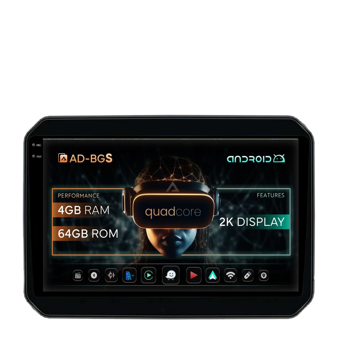 Navigatie 2K Suzuki Ignis (2016+), Android, S-Quadcore 4GB RAM + 64GB ROM, 9.5 Inch - AD-BGS90042K+AD-BGRKIT308