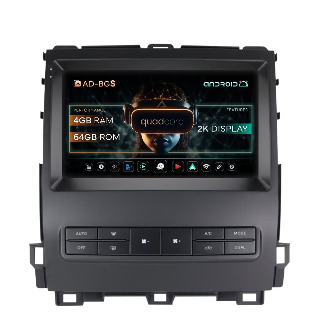 Navigatie 2K Toyota Prado J120 (2002-2010), Android, S-Quadcore 4GB RAM + 64GB ROM, 9.5 Inch - AD-BGS90042K+AD-BGRKIT083V2