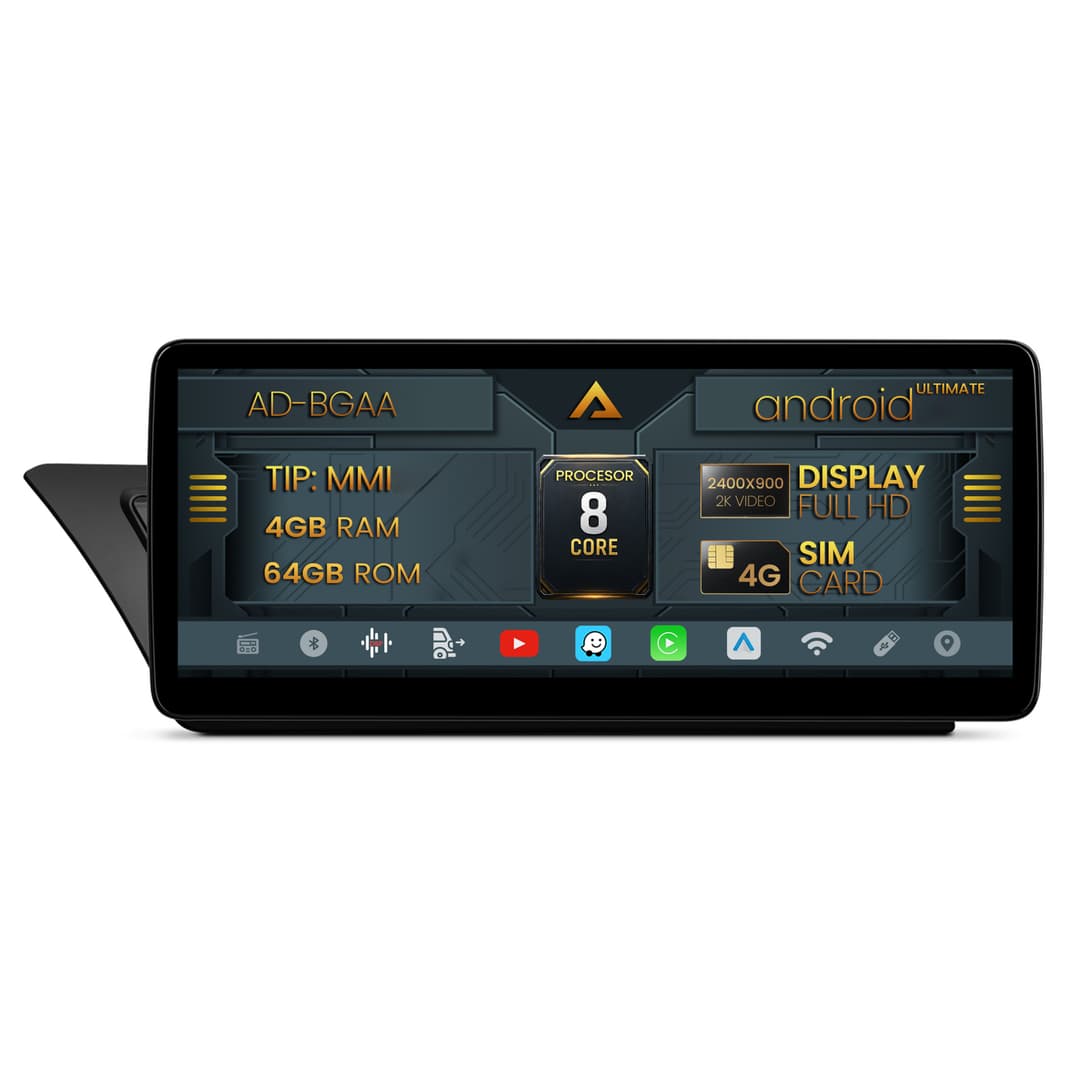 Navigatie Audi A4 A5 (2009-2016), MMI 3G, Android 13, MB-Octacore, 4GB RAM + 64GB ROM, 12.3 Inch - AD-BGAA12004H+AD-BGRKITA4002