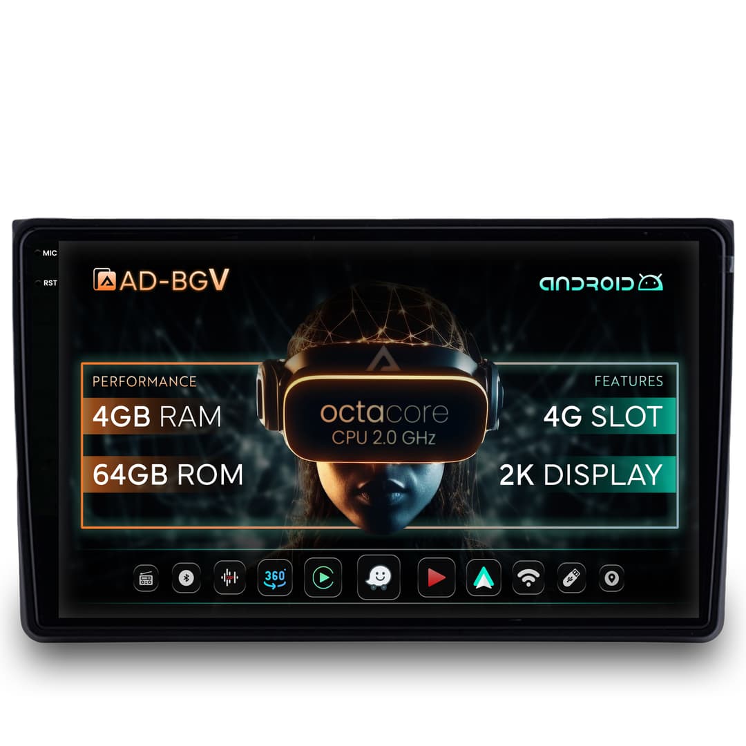 Navigatie Audi A4(B6 B7) SEAT EXEO, Android, V-Octacore 4GB RAM + 64GB ROM, 9.5 Inch - AD-BGV9004+AD-BGRKIT425