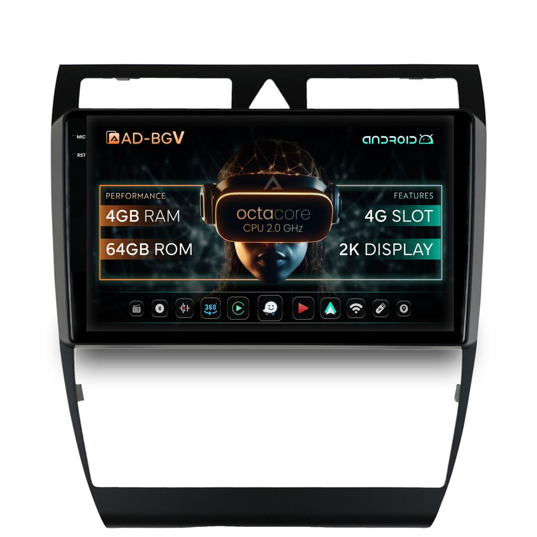 Navigatie Audi A6 (1999-2004), Android, V-Octacore 4GB RAM + 64GB ROM, 9.5 Inch - AD-BGV9004+AD-BGRKIT429