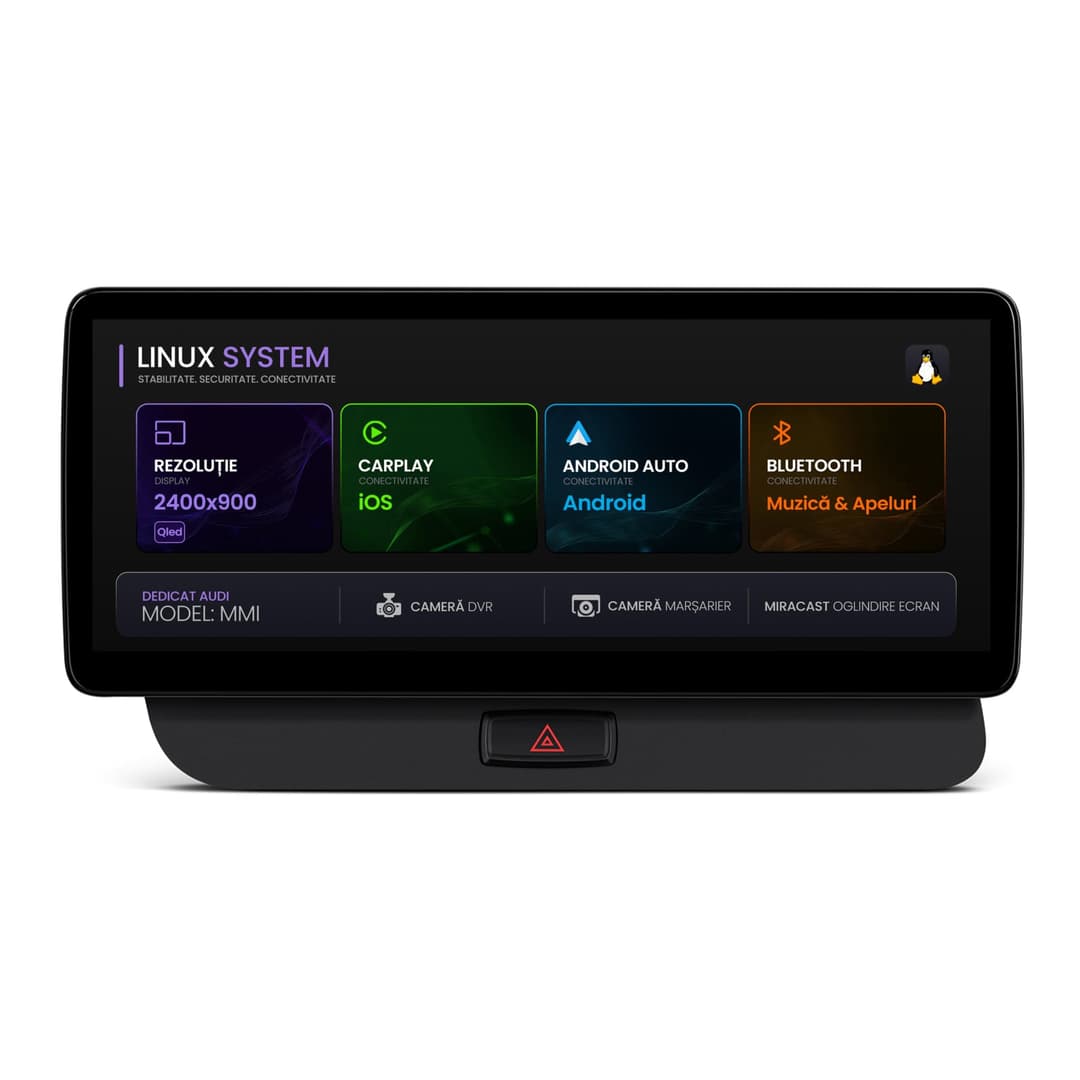 Navigatie Audi Q5 (2009-2017), Linux OS OEM, MMI 3G, CarPlay Android Auto Wireless, MirrorLink, Camera AHD, 12.3 Inch - AD-BGAALNXH+AD-BGRKITQ5002