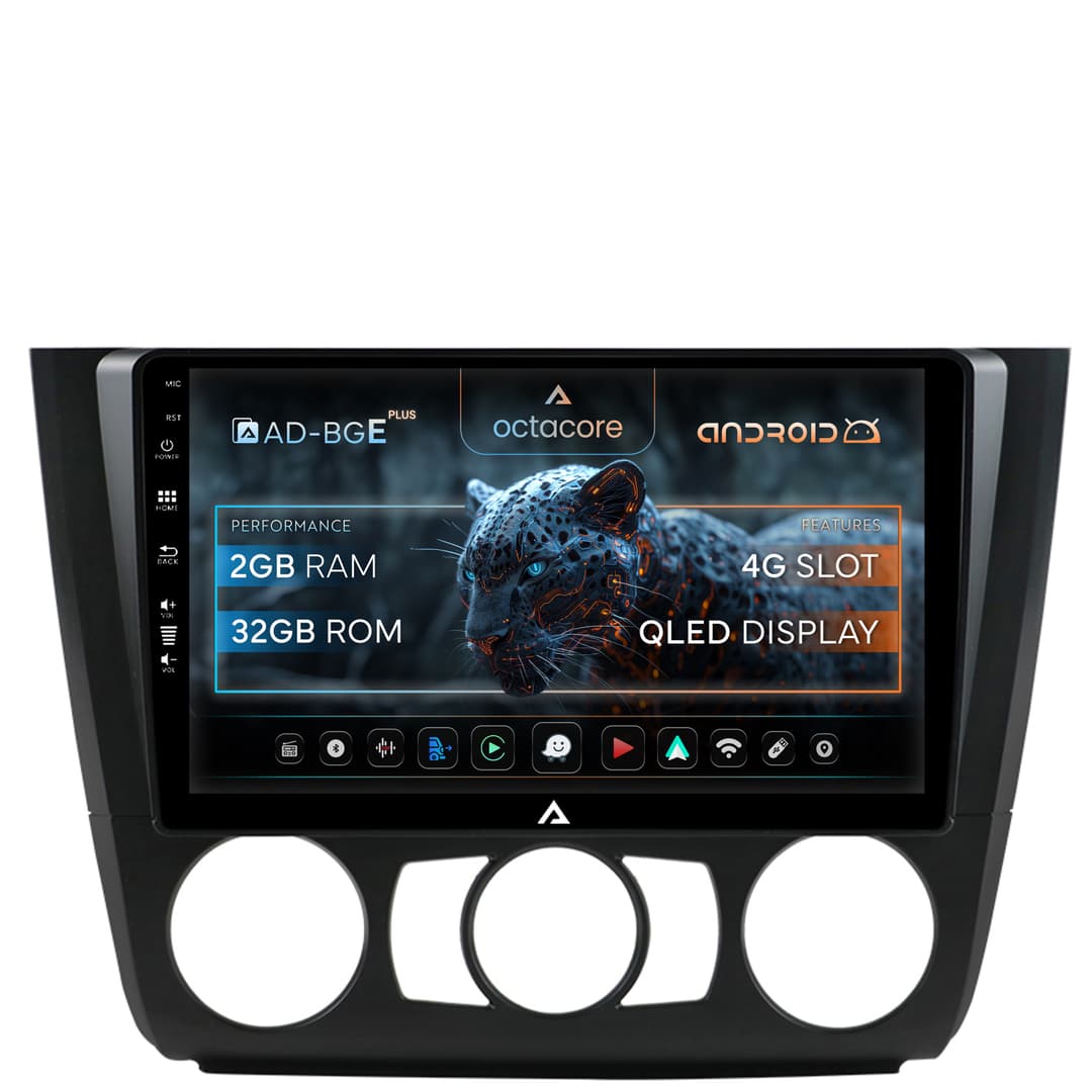 Navigatie BMW Seria 1 E87 (2007-2011), Clima Manuala, Android, E-Octacore 2GB RAM + 32GB ROM, 9 Inch - AD-BGE9002+AD-BGRKIT398