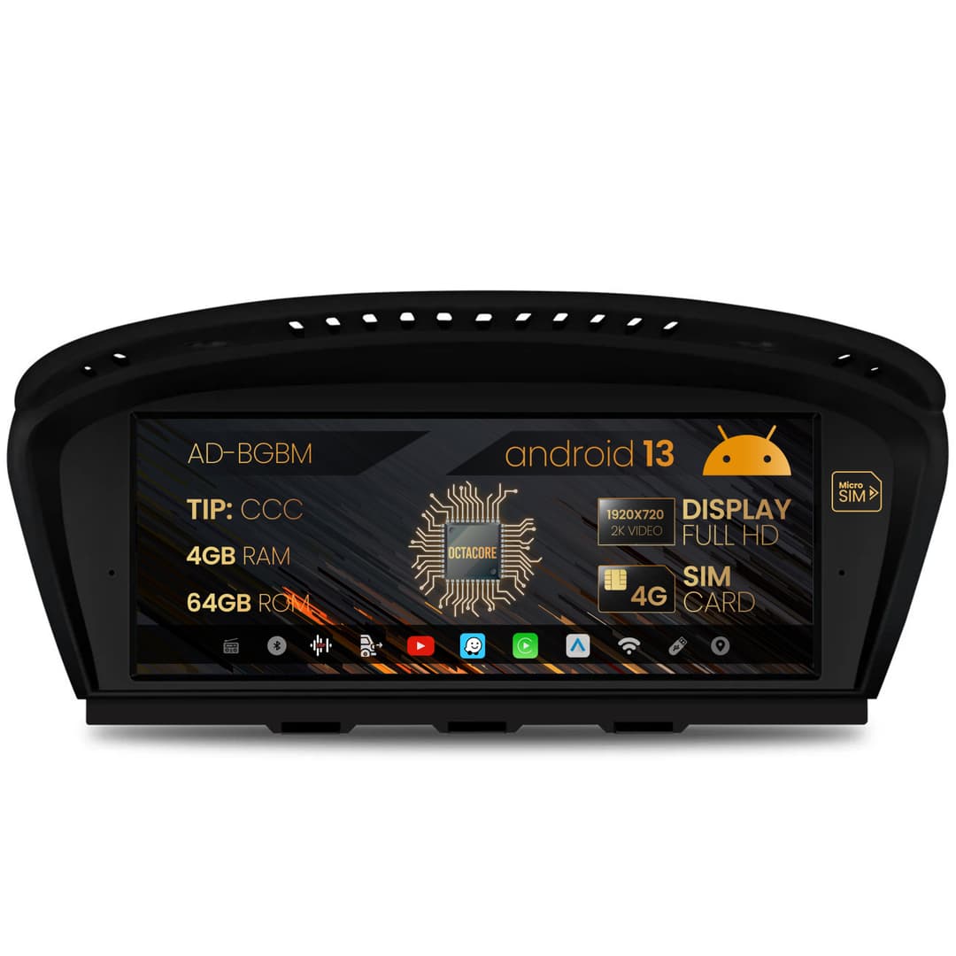 Navigatie BMW Seria 3 E90 E91 E92 E93 (2005-2008), Varianta CCC, Android, BM-Octacore 4GB RAM + 64GB ROM, 8.8 Inch - AD-BGBME884CCC90