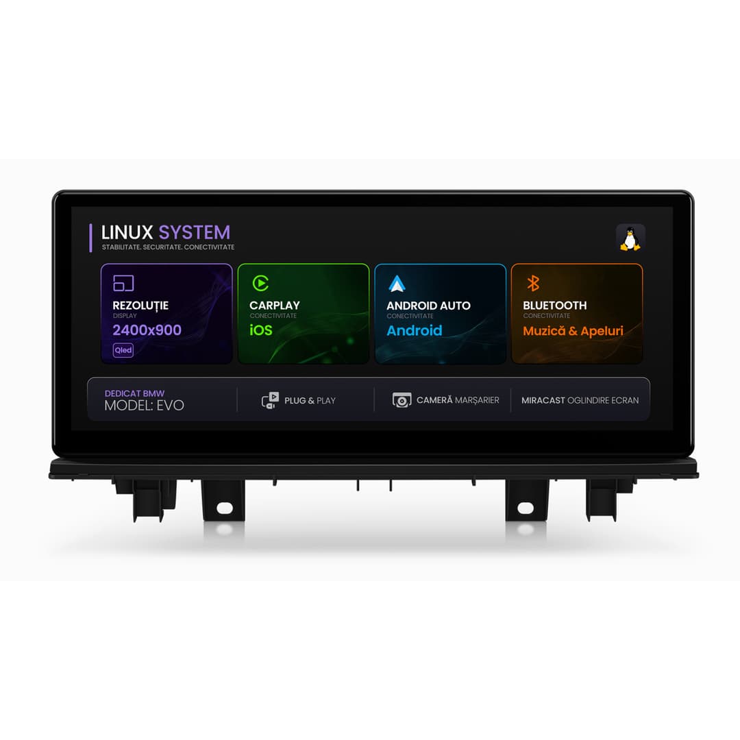 Navigatie BMW X1 F48 (2018-2020), Linux OS OEM, Varianta EVO, CarPlay Android Auto Wireless, MirrorLink, Camera AHD, 12.3 Inch -
