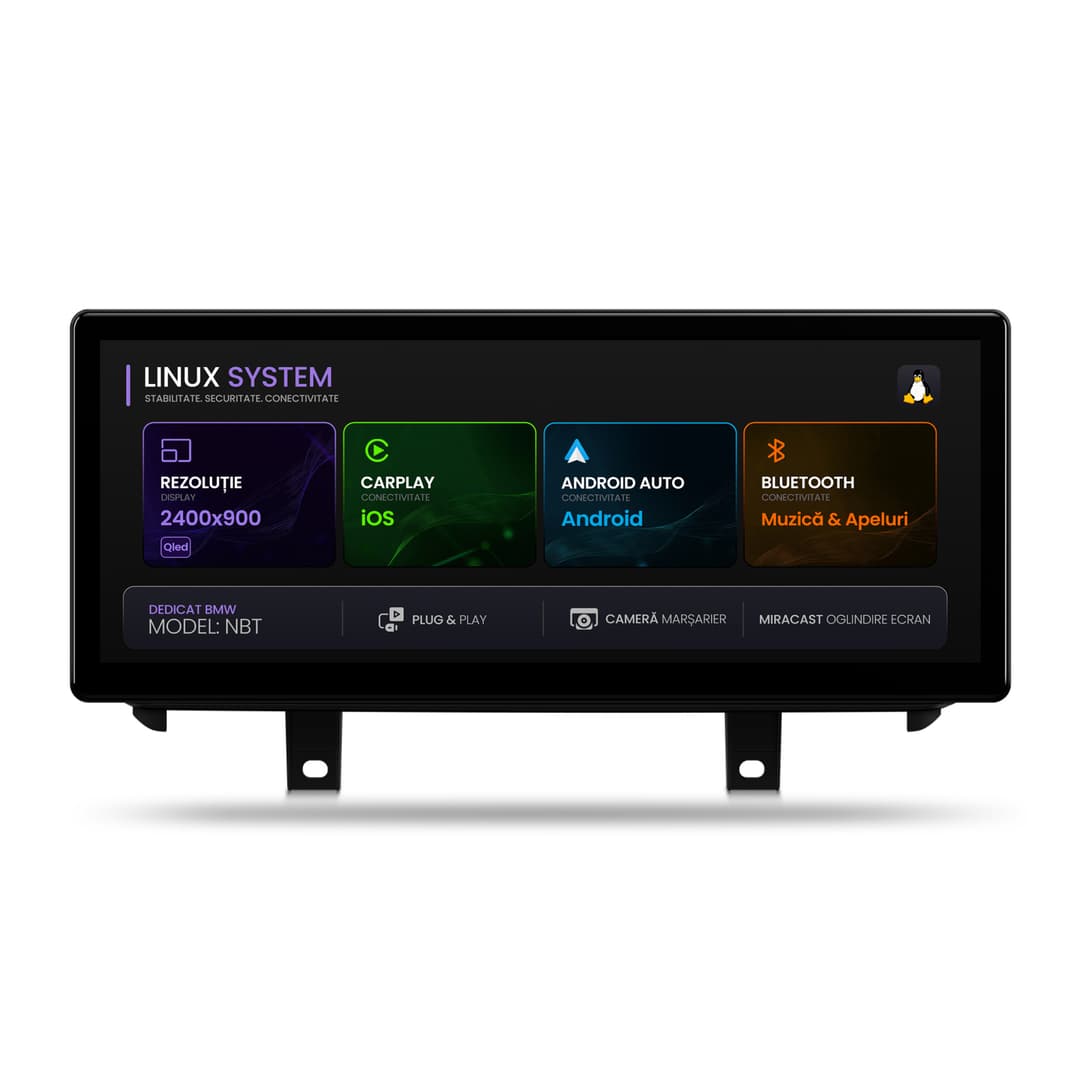 Navigatie BMW X6 F16 (2014-2017), Linux OS OEM, Varianta NBT, CarPlay Android Auto Wireless, MirrorLink, Camera AHD, 12.3 Inch -