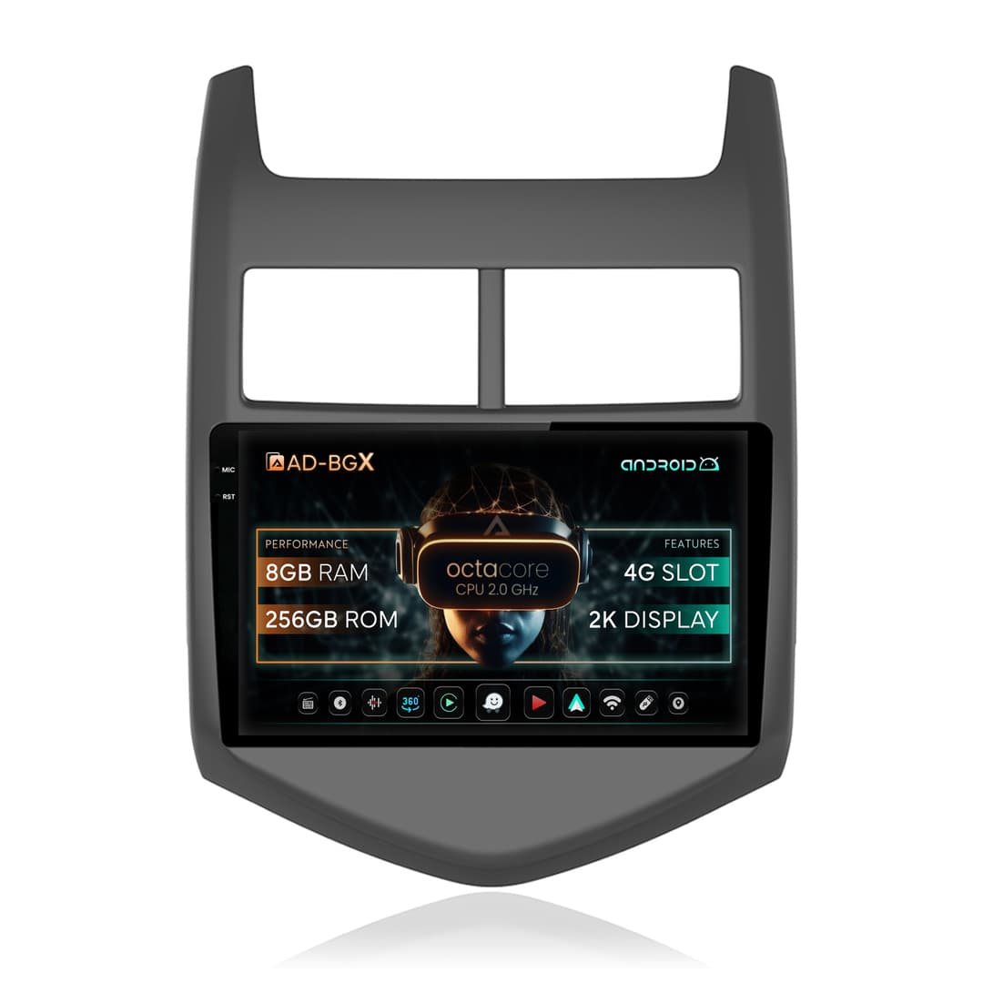 Navigatie Chevrolet Aveo 2 (2010-2015), Android, X-Octacore 8GB RAM + 256GB ROM, 9.5 Inch - AD-BGX9008+AD-BGRKIT239