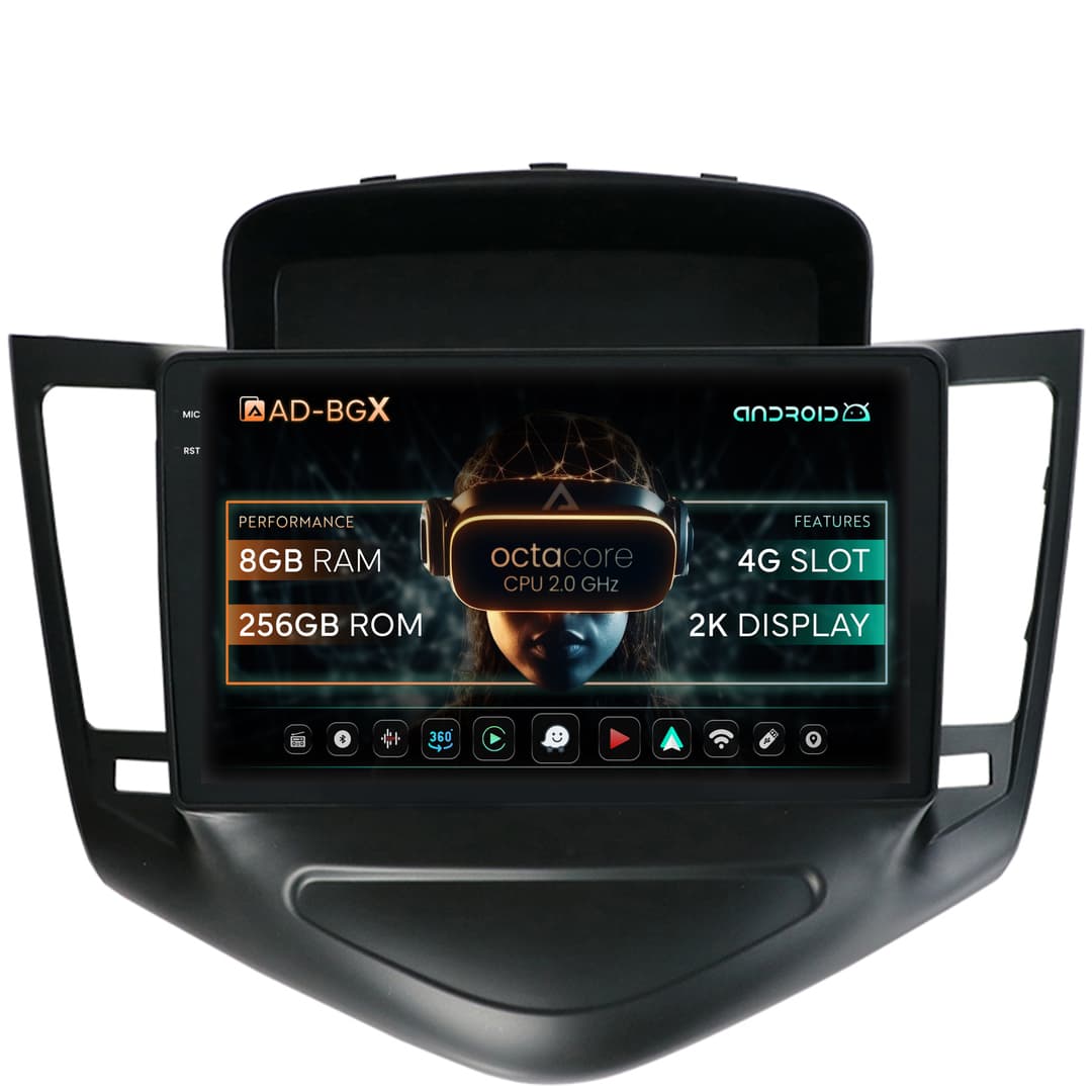 Navigatie Chevrolet Cruze (2008-2014), Android, X-Octacore 8GB RAM + 256GB ROM, 9.5 Inch - AD-BGX9008+AD-BGRKIT237