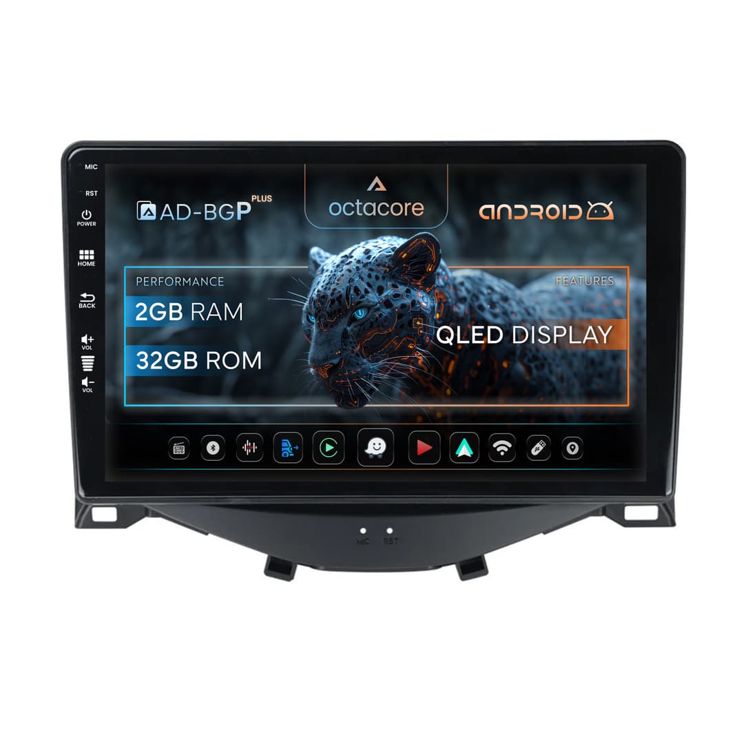 Navigatie Citroen C1 Peugeot 108 Toyota AYGO (2014-2022), Android, P-Octacore 2GB RAM + 32GB ROM, 9 Inch - AD-BGP9002+AD-BGRKIT101