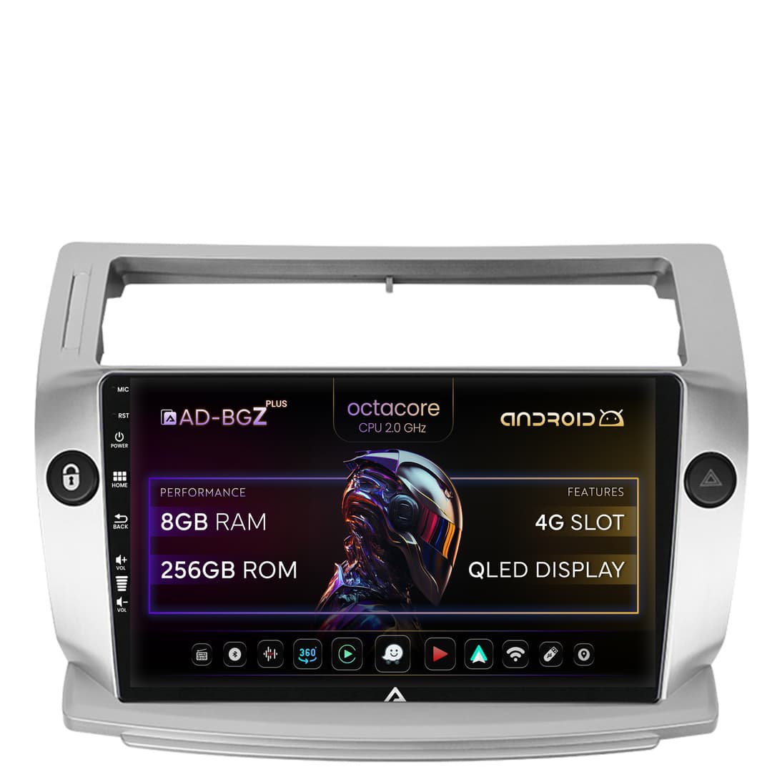 Navigatie Citroen C4 (2004-2014), Android, Z-Octacore 8GB RAM + 256GB ROM, 9 Inch - AD-BGZ9008+AD-BGRKIT346