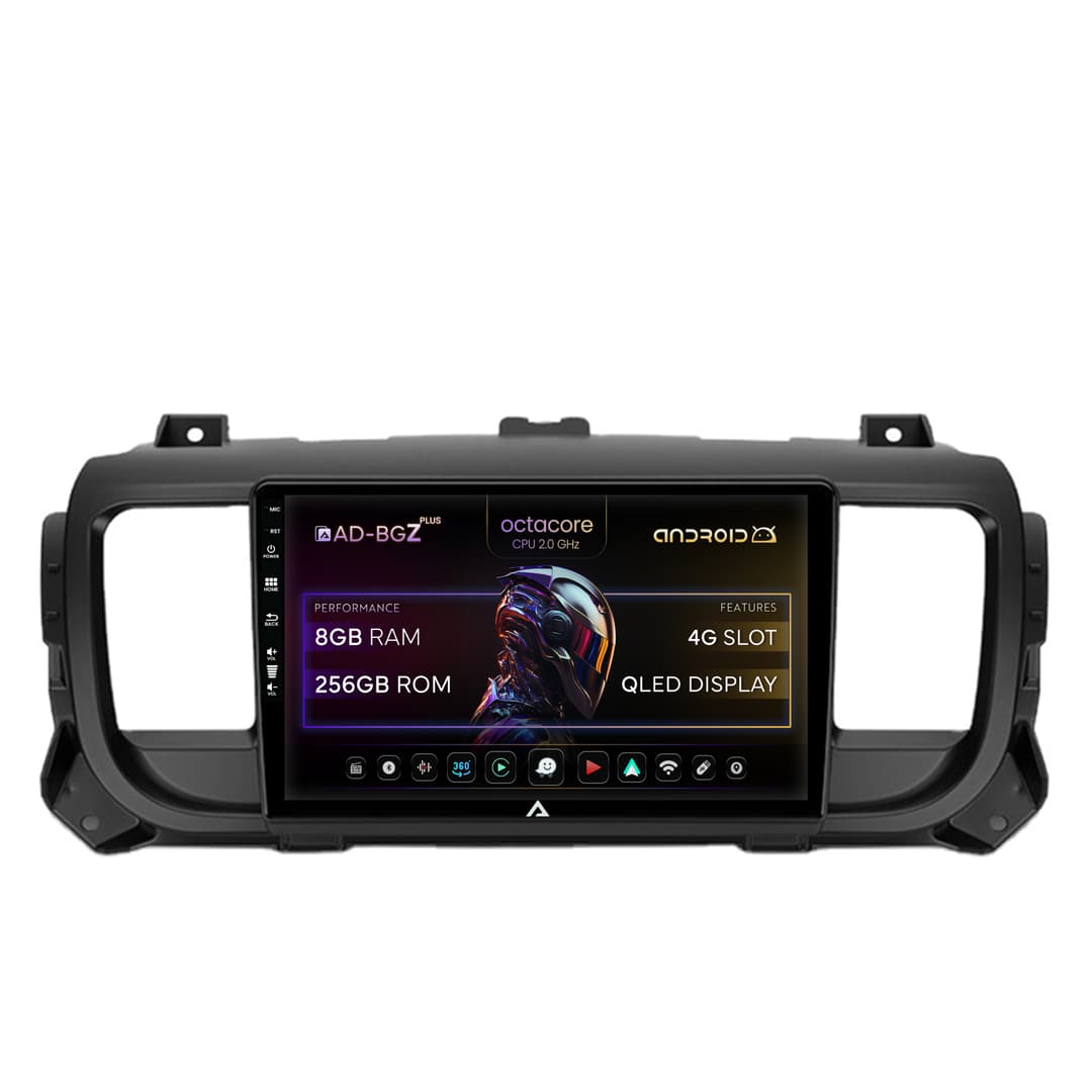 Navigatie Citroen Jumpy Peugeot Expert (2017-2021), Android, Z-Octacore 8GB RAM + 256GB ROM, 9 Inch - AD-BGZ9008+AD-BGRKIT348