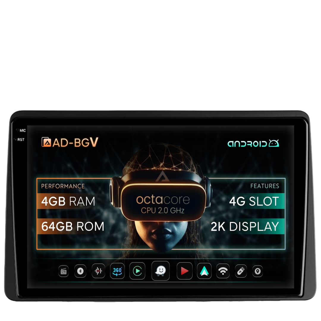 Navigatie Dacia Duster (2018-2021), Android, V-Octacore 4GB RAM + 64GB ROM, 10.36 Inch - AD-BGV10004+AD-BGRKIT374