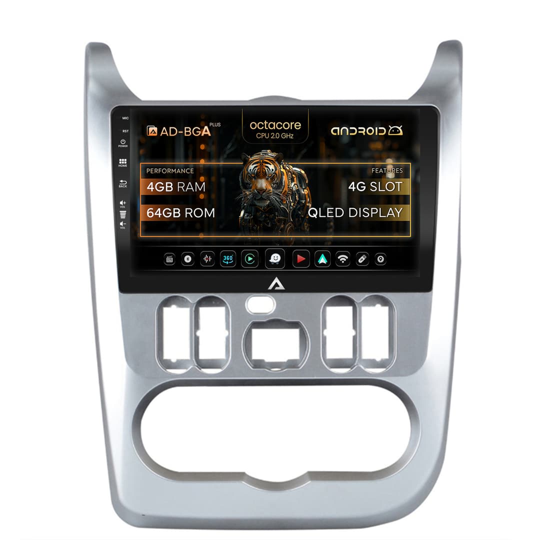 Navigatie Dacia Logan Duster Sandero (2009-2013), Android, A-Octacore 4GB RAM + 64GB ROM, 9 Inch - AD-BGA9004+AD-BGRKIT367