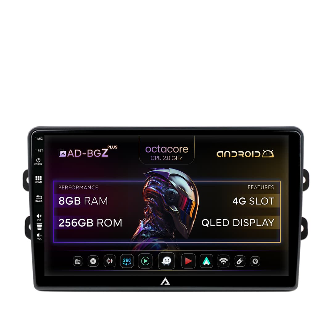 Navigatie Dacia Renault, Android, Z-octacore 8GB RAM + 256GB ROM, 9 Inch AD-BGZ9008+AD-BGRKIT383