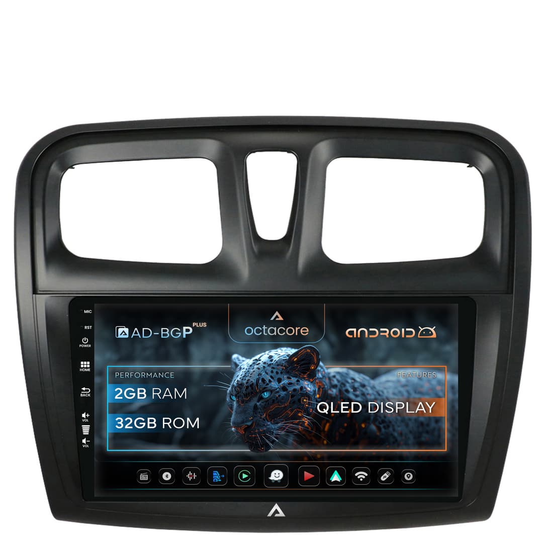 Navigatie Dacia Sandero, Logan, Android, P-Octacore 2GB RAM + 32GB ROM, 9 Inch - AD-BGP9002+AD-BGRKIT375