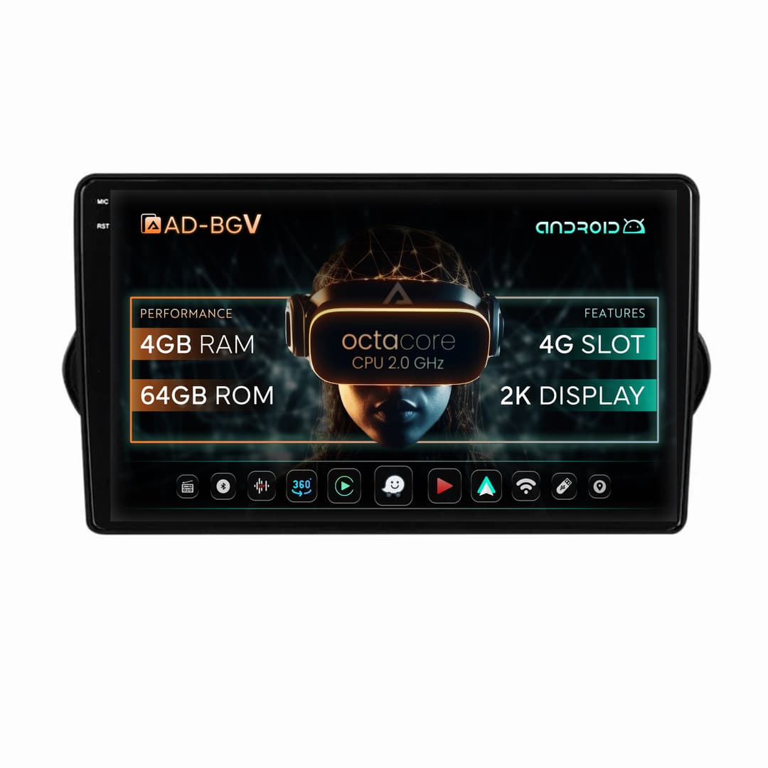 Navigatie Fiat Tipo (2015-2021), Android, V-Octacore 4GB RAM + 64GB ROM, 9.5 Inch - AD-BGV9004+AD-BGRKIT360