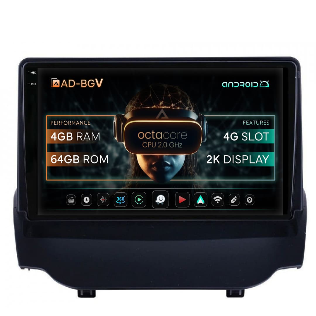Navigatie Ford EcoSport (2013-2016) Android, V-Octacore 4GB RAM + 64GB ROM, 9.5 Inch - AD-BGV9004+BGRKIT118