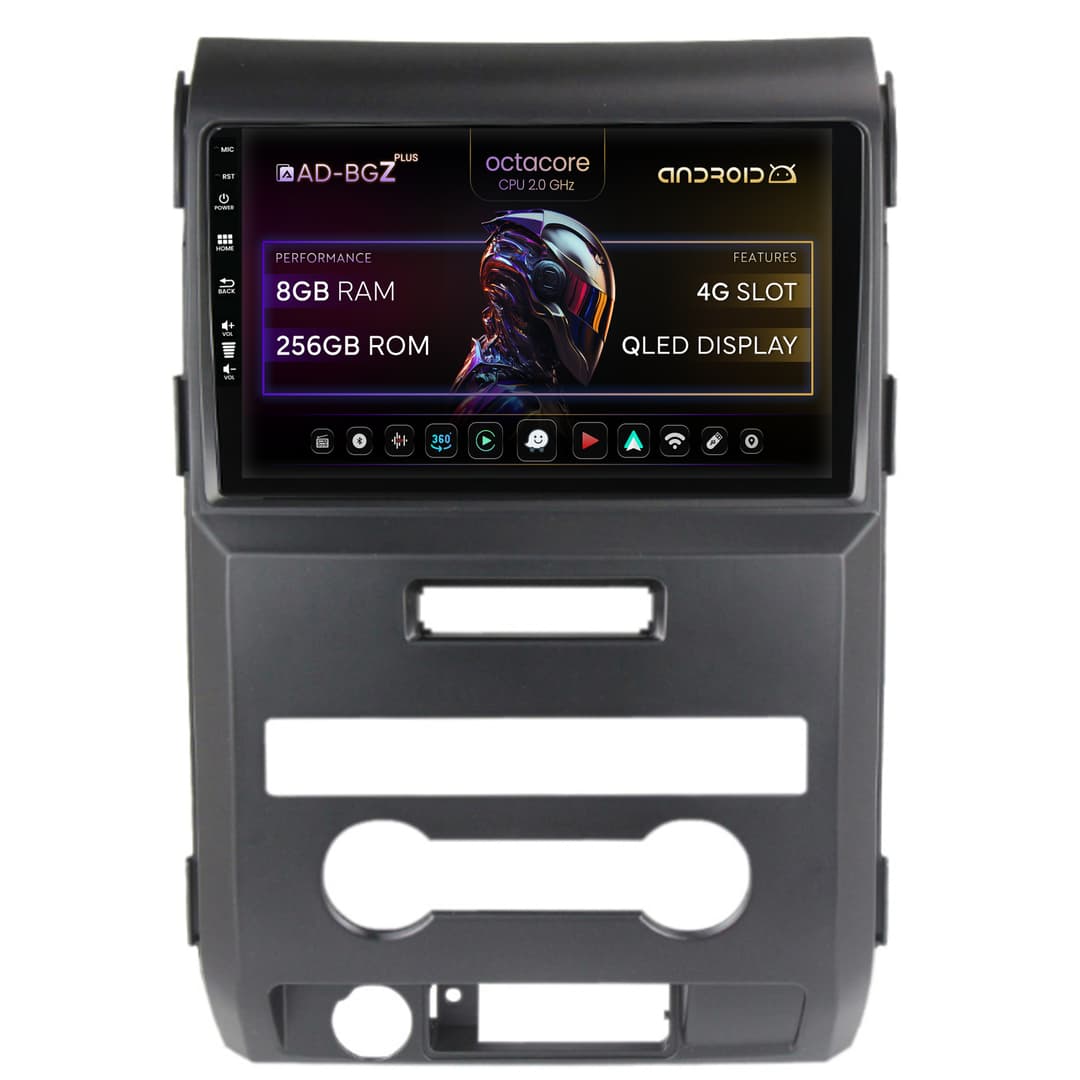 Navigatie Ford F150 (2008-2014), Android, Z-Octacore 8GB RAM + 256GB ROM, 9 Inch - AD-BGZ9008+AD-BGRKIT138