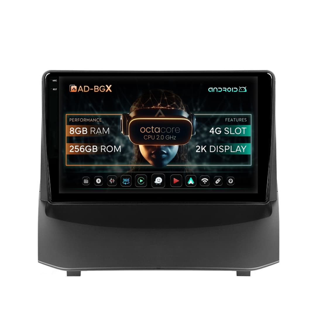 Navigatie Ford Fiesta (2009-2012), Android, X-Octacore 8GB RAM + 256GB ROM, 9.5 Inch - AD-BGX9008+AD-BGRKIT131-0912