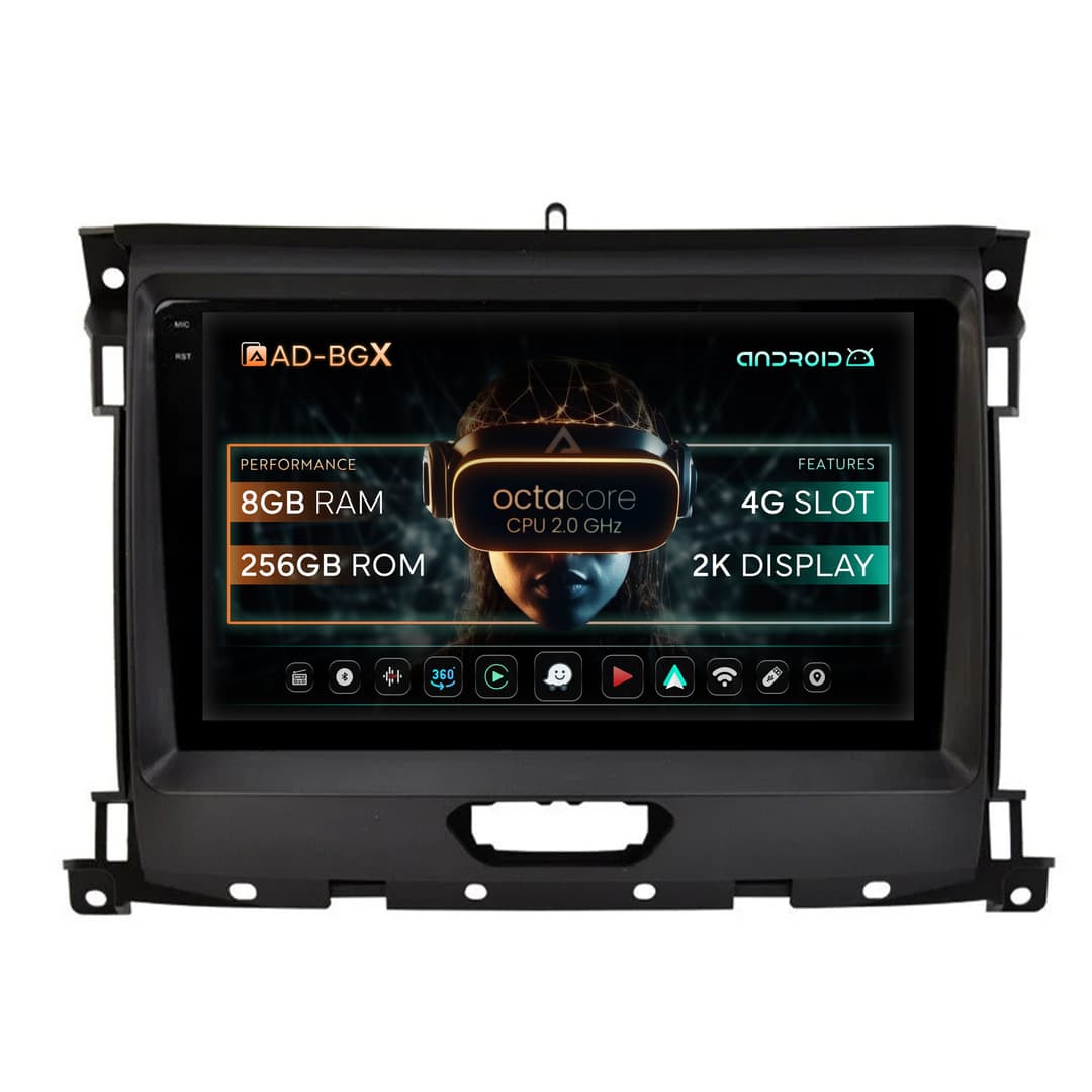 Navigatie Ford Ranger (2015-2022), Android, X-Octacore 8GB RAM + 256GB ROM, 9.5 Inch - AD-BGX9008+AD-BGRKIT120V2