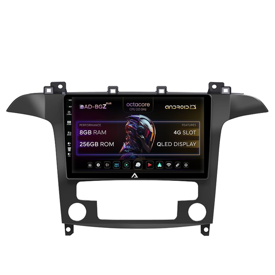Navigatie Ford S-Max Galaxy (2006-2015), Android, Z-Octacore 8GB RAM + 256GB ROM, 9 Inch - AD-BGZ9008+AD-BGRKIT125
