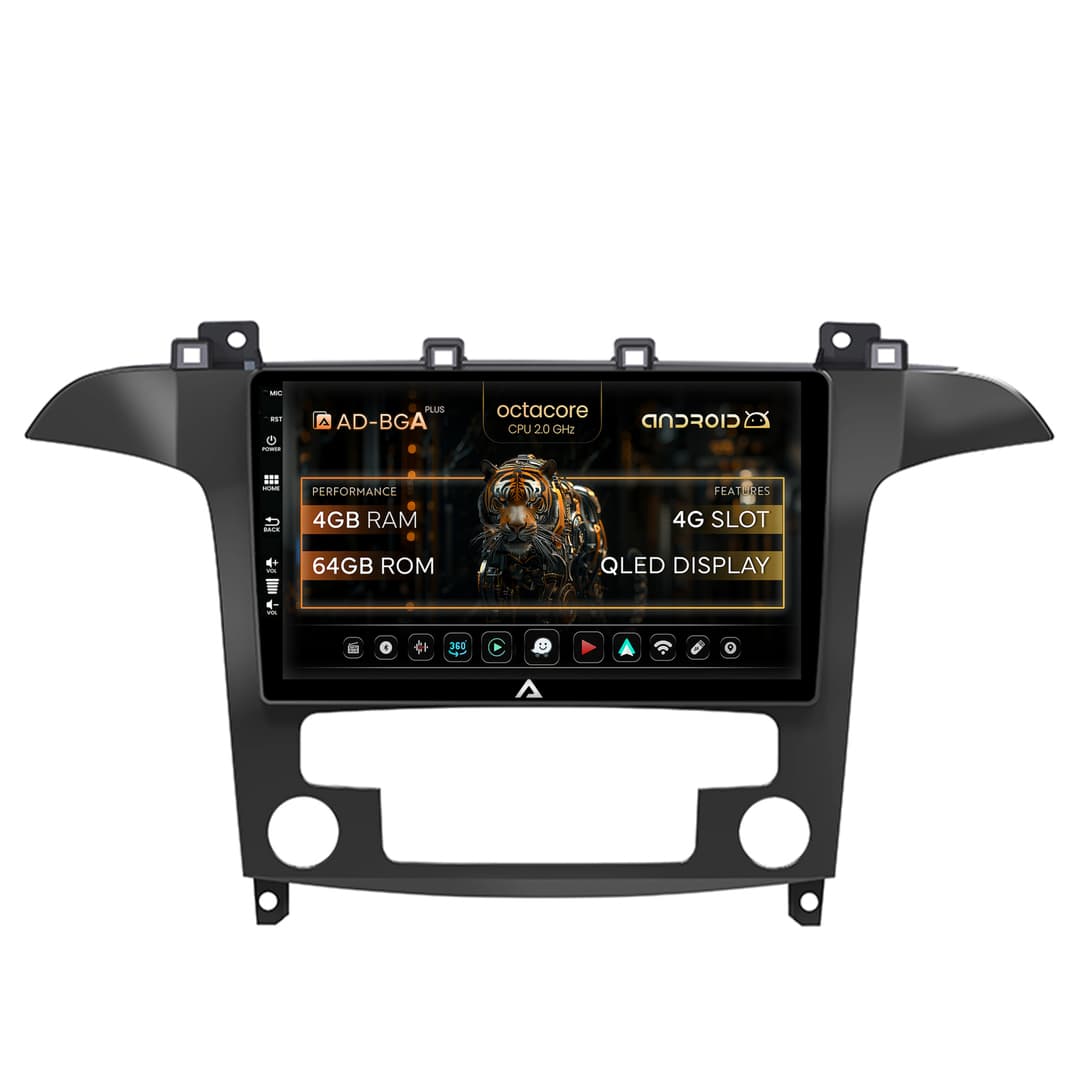Navigatie Ford S-MAX Galaxy (2006-2015) Clima Automata, Android, A-Octacore 4GB RAM + 64GB ROM, 9 Inch - AD-BGA9004+AD-BGRKIT124