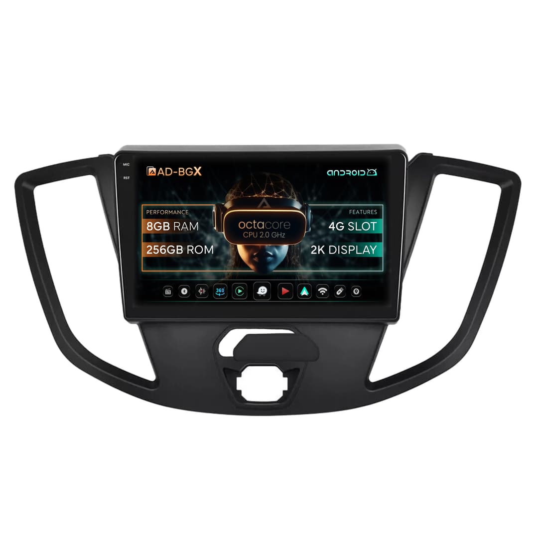 Navigatie Ford Transit (2014-2020), Android, X-Octacore 8GB RAM + 256GB ROM, 9.5 Inch - AD-BGX9008+AD-BGRKIT123V2