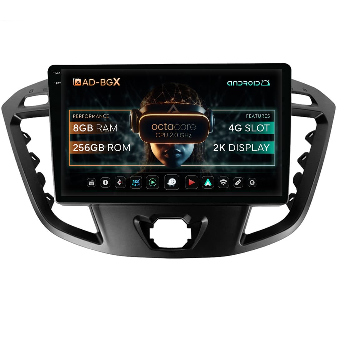 Navigatie Ford Transit Tourneo (2012-2020), Android, X-Octacore 8GB RAM + 256GB ROM, 9.5 Inch - AD-BGX9008+AD-BGRKIT123
