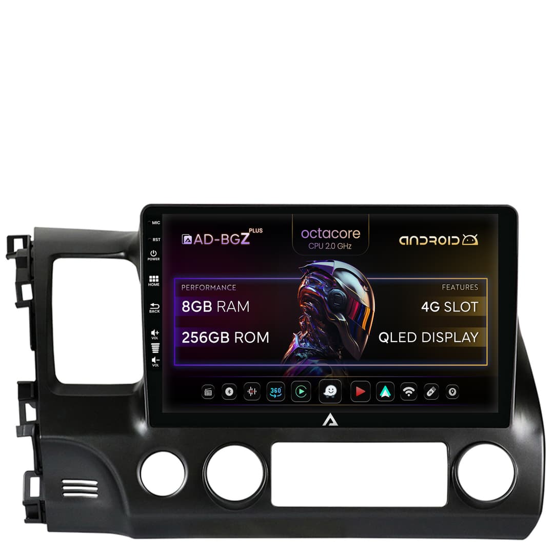 Navigatie Honda Civic (2005-2012), Android, Z-Octacore 8GB RAM + 256GB ROM, 10.1 Inch - AD-BGZ10008+AD-BGRKIT008