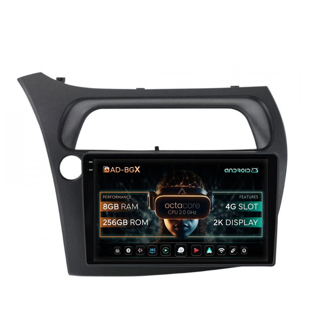Navigatie Honda Civic Hatchback (2006-2011), Android, X-Octacore 8GB RAM + 256GB ROM, 9.5 Inch - AD-BGX9008+AD-BGRKIT020