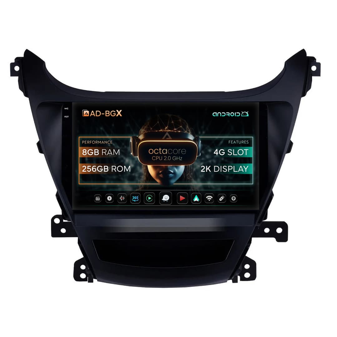 Navigatie Hyundai Elantra (2012-2014), Android, X-Octacore 8GB RAM + 256GB ROM, 9Inch - AD-BGX9008+AD-BGRKIT177