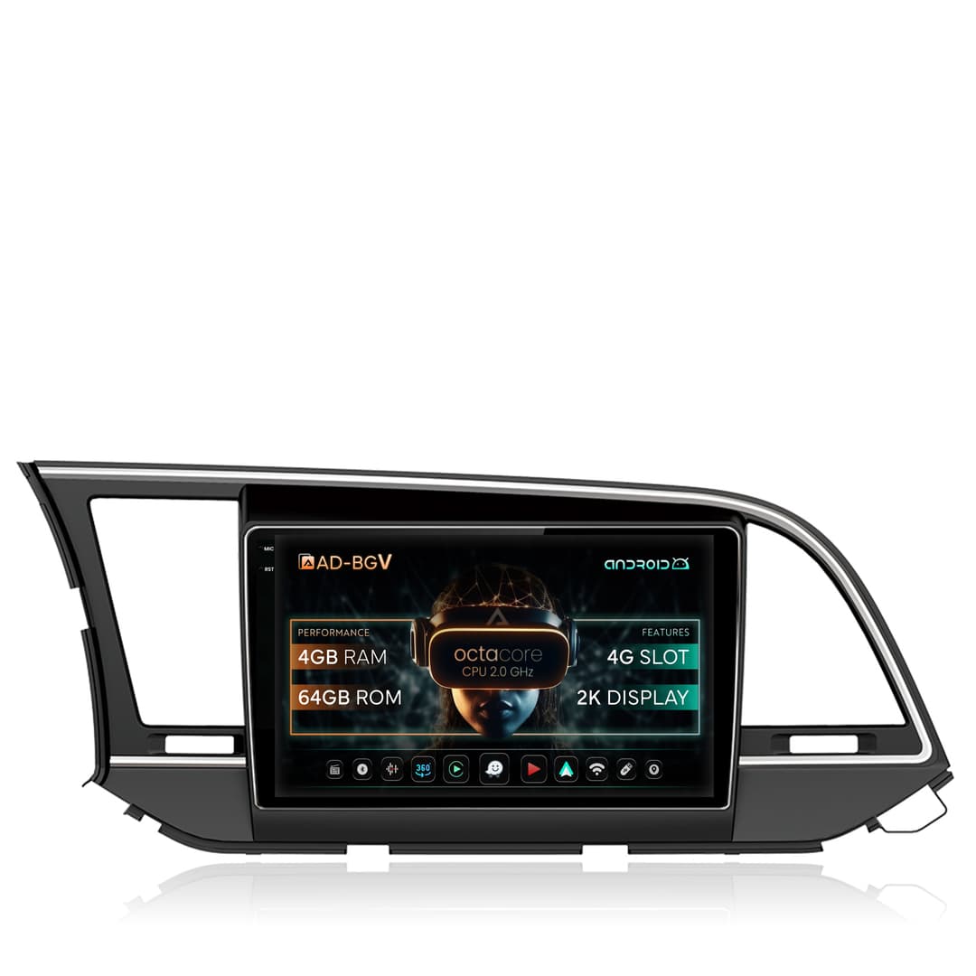 Navigatie Hyundai Elantra (2015-2018), Android, V-Octacore 4GB RAM + 64GB ROM, 9.5 Inch - AD-BGV9004+AD-BGRKIT180