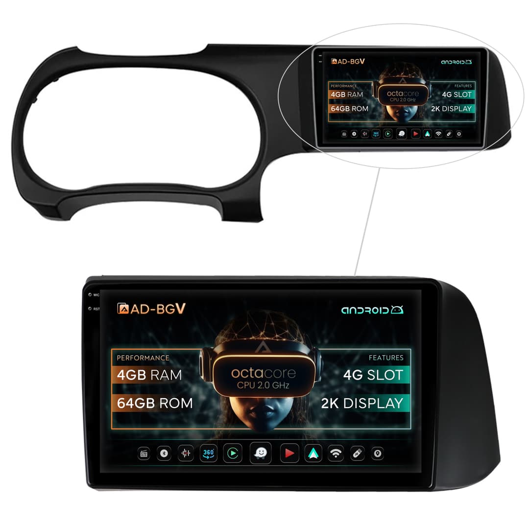 Navigatie Hyundai I10 (2020+), Android, V-Octacore 4GB RAM + 64GB ROM, 9.5 Inch - AD-BGV9004+AD-BGRKIT221