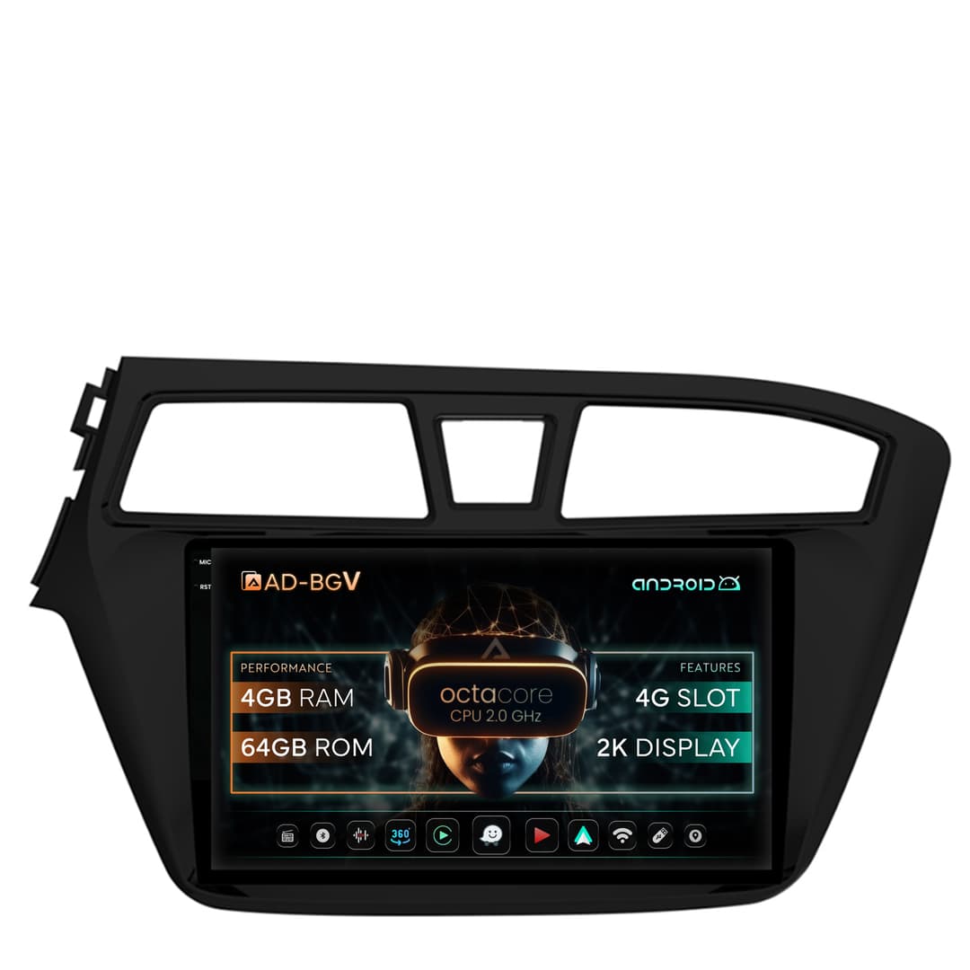 Navigatie Hyundai I20 (2014-2018), Android, V-Octacore 4GB RAM + 64GB ROM, 9.5 Inch - AD-BGV9004+AD-BGRKIT194