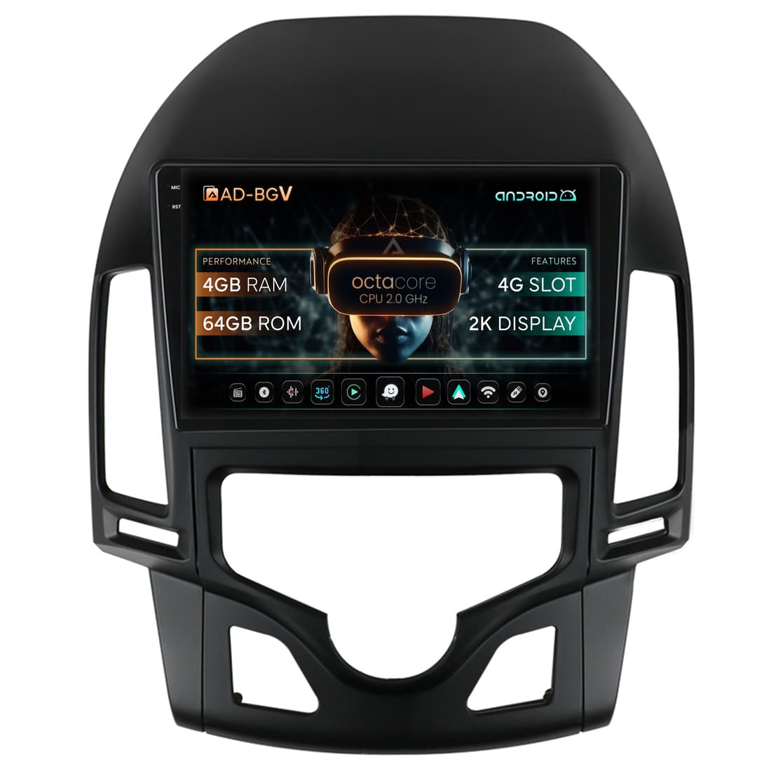 Navigatie Hyundai I30 (2007-2012), Clima Automata, Android, V-Octacore 4GB RAM + 64GB ROM, 9.5 Inch - AD-BGV9004+AD-BGRKIT216