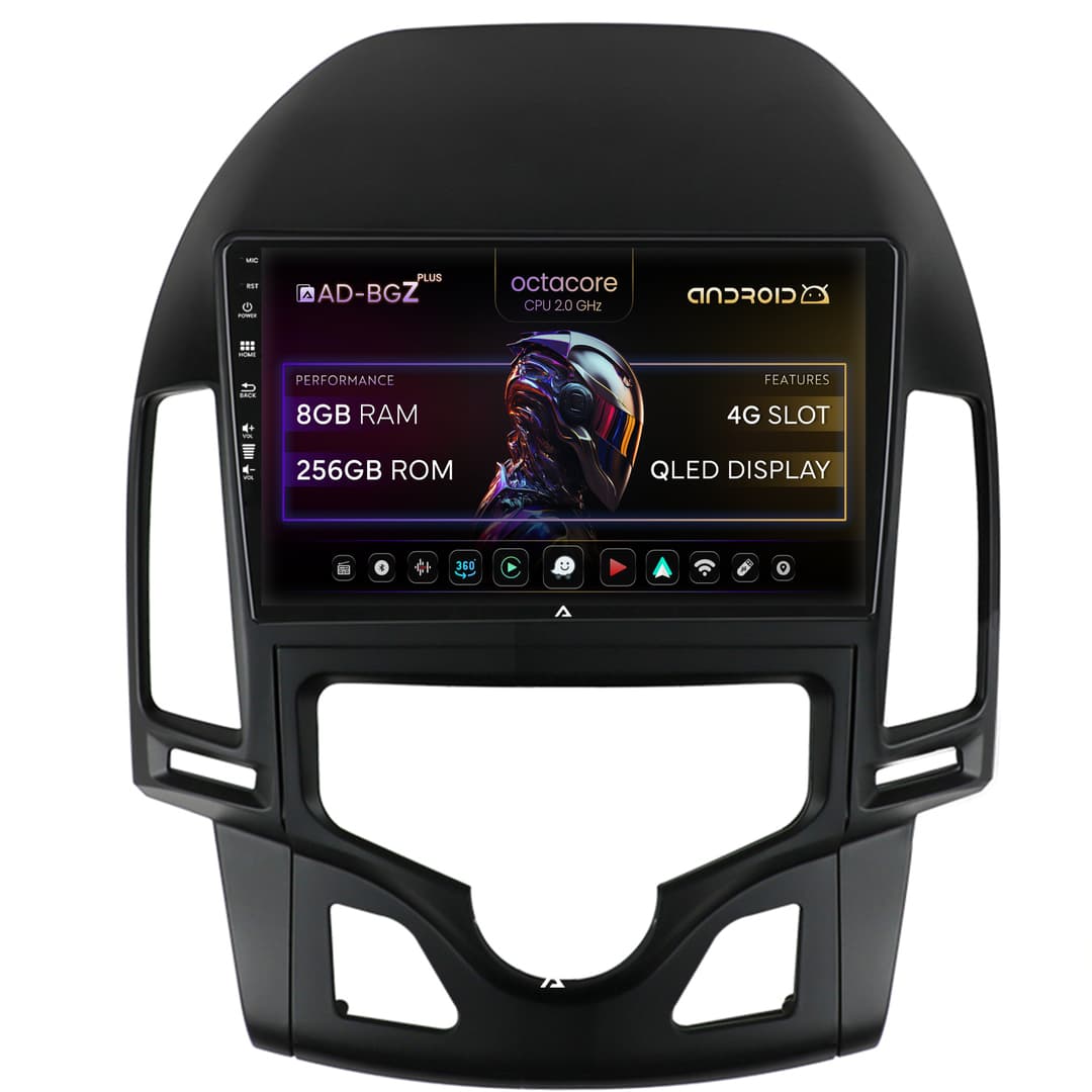 Navigatie Hyundai I30 (2007-2012), Clima Automata, Android, Z-Octacore 8GB RAM + 256GB ROM, 9 Inch - AD-BGZ9008+AD-BGRKIT216
