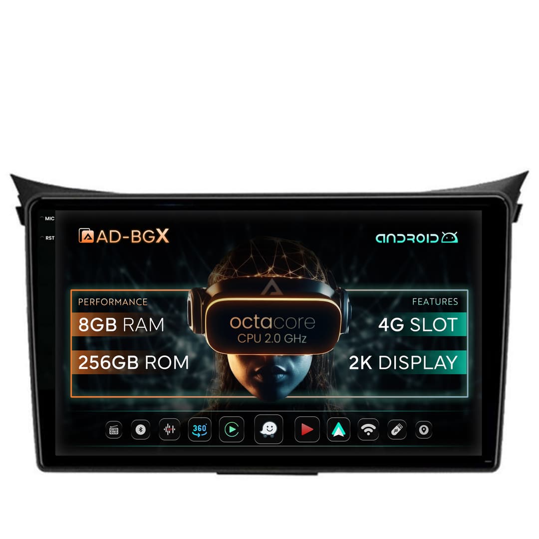Navigatie Hyundai I30 (2012-2016), Android, X-Octacore 8GB RAM + 256GB ROM, 9.5 Inch - AD-BGX9008+AD-BGRKIT216V2