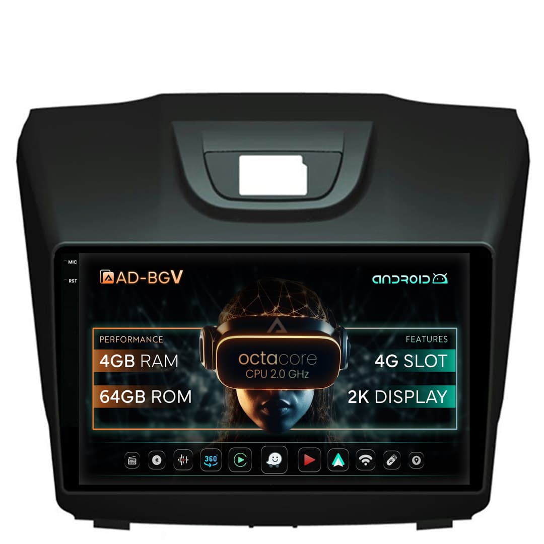 Navigatie Isuzu D-MAX (2015+), Android, V-Octacore 4GB RAM + 64GB ROM, 9.5 Inch - AD-BGV9004+AD-BGRKIT311