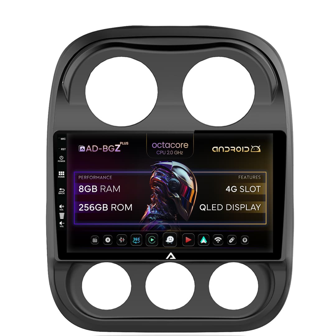 Navigatie Jeep Compass (2009-2016), Android, Z-Octacore 8GB RAM + 256GB ROM, 10.1 Inch Inch - AD-BGZ10008+AD-BGRKIT284