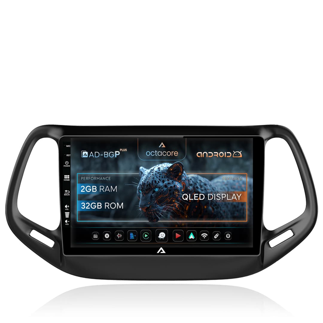 Navigatie Jeep Compass (2016+), Android, P-Octacore 2GB RAM + 32GB ROM, 10.1 Inch - AD-BGP9002+AD-BGRKIT287