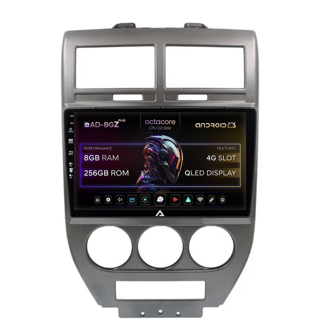 Navigatie Jeep Compass Patriot (2006-2010), Android, Z-Octacore 8GB RAM + 256GB ROM, 10.1 Inch - AD-BGZ10008+AD-BGRKIT295