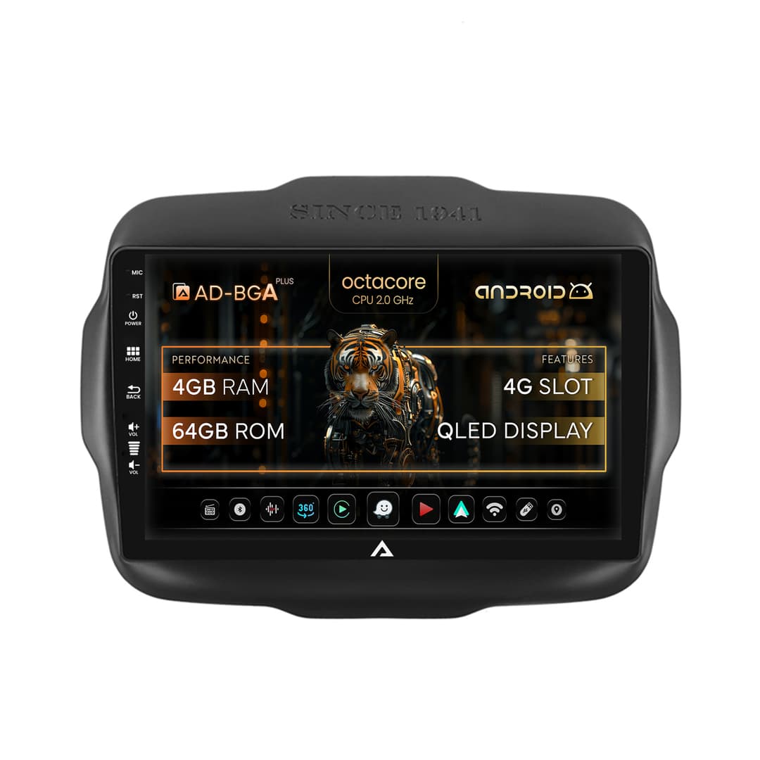 Navigatie Jeep Renegade (2014-2018), Android, A-Octacore 4GB RAM + 64GB ROM, 9 Inch - AD-BGA9004+AD-BGRKIT286