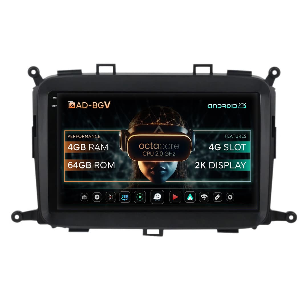 Navigatie Kia Carens (2012-2017), Android, V-Octacore 4GB RAM + 64GB ROM, 9.5 Inch - AD-BGV9004+AD-BGRKIT220
